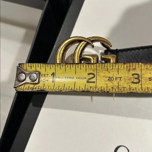 Authentic Gucci Black Leather Slim
GG Marmont Belt 409417 115/46 with Gift Box - Picture 8 of 11